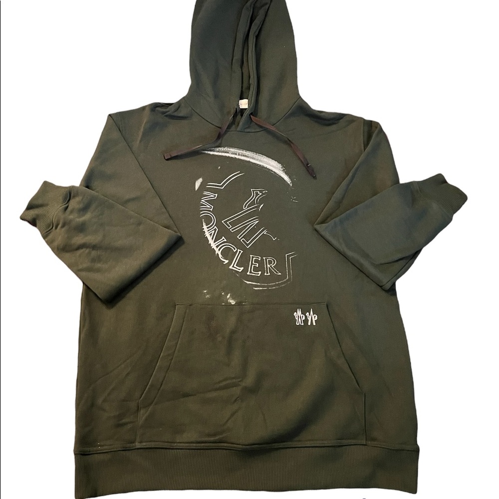 Mens green Moncler hoodie
